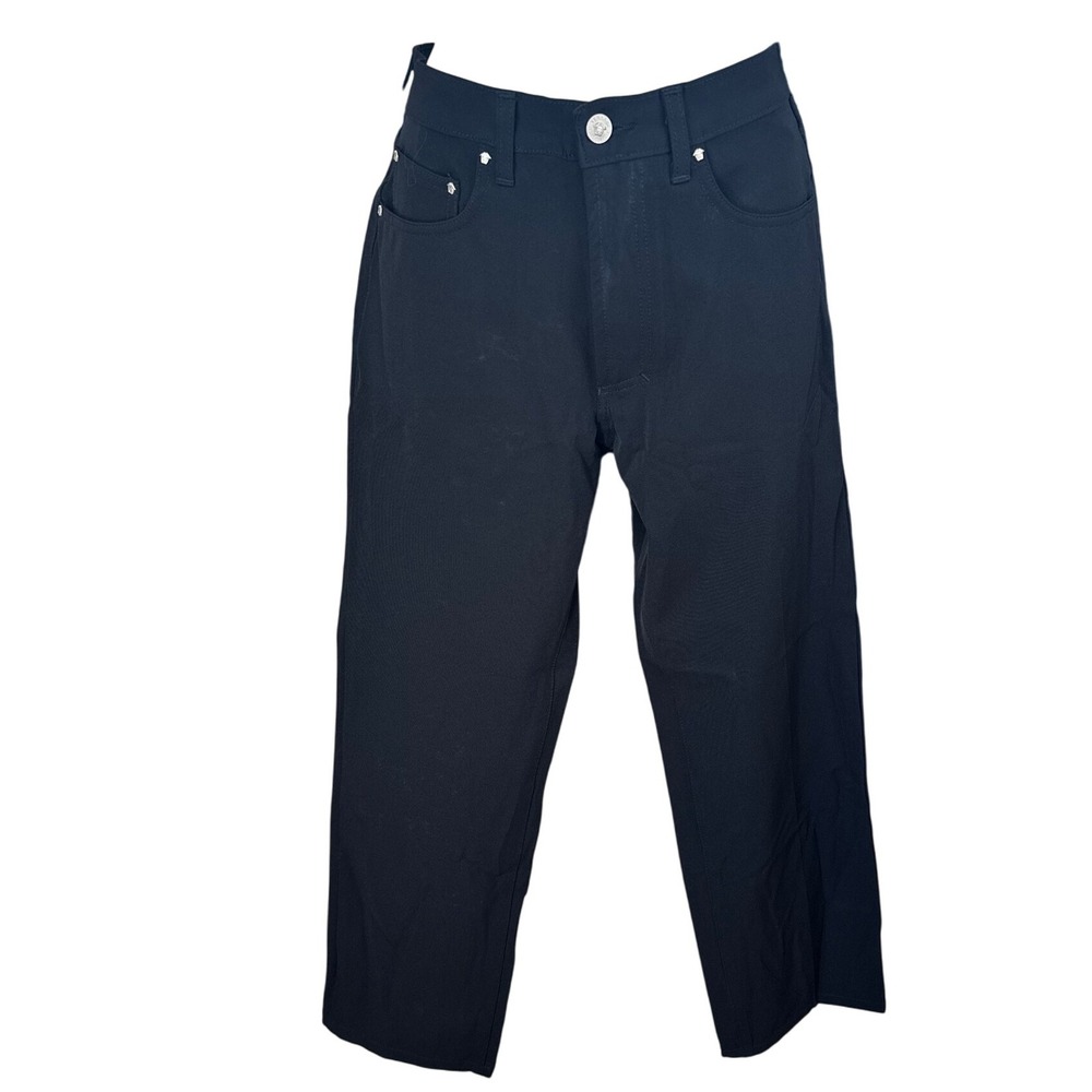 Versace Jeans Couture Black Medusa ITalian SZ 32 = US 2 Button Cropped Leg Jeans
